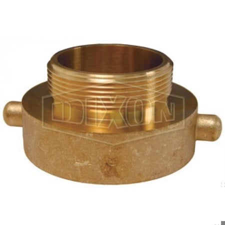 Dixon The Right Connection Reducer Pin Lug Hydrant Adapter, 2-1/2 x 2 in, FNYC x MNPT, Cast Brass, Domesti HA25NYC20T
